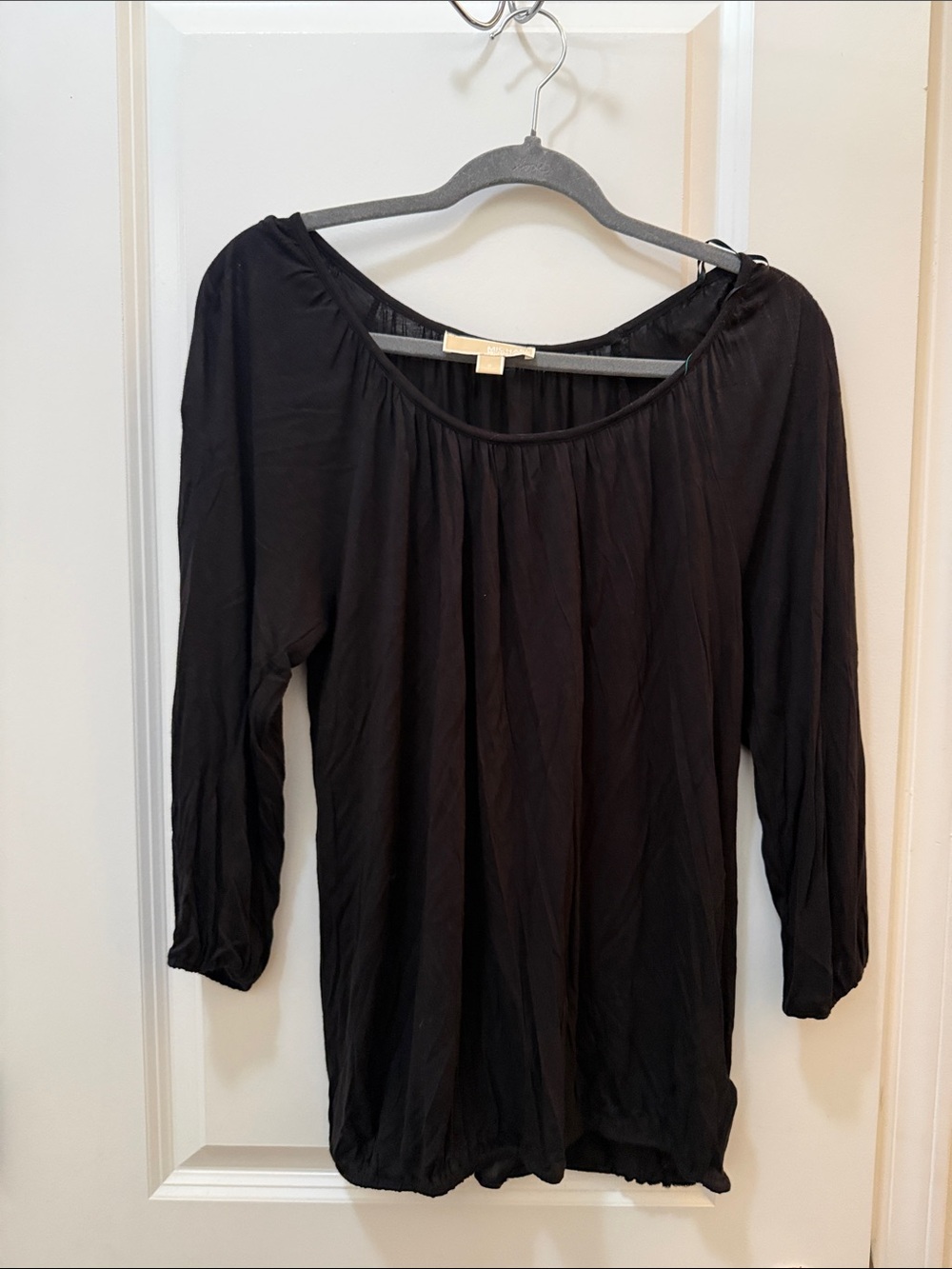Michael Kors Black Scoop-Neck Long Sleeve Tunic